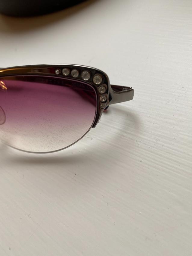 Celine Vintage Pink Crystal Embellished Sunglasses