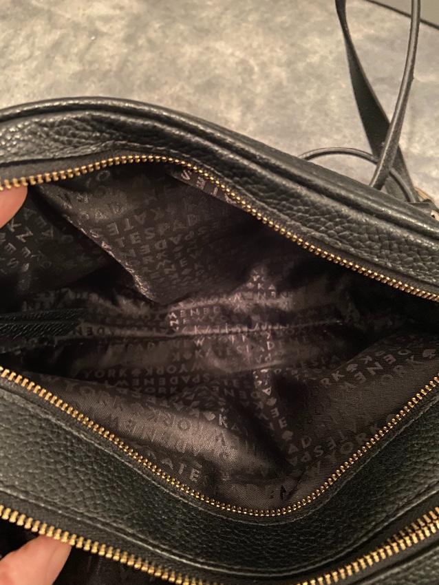 Kate Spade Black Grained Leather Crossbody Bag
