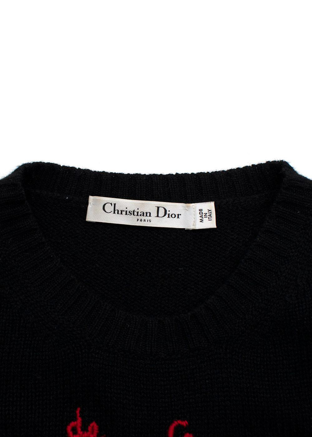 Dior Green Dinosaur Black Cashmere Knit