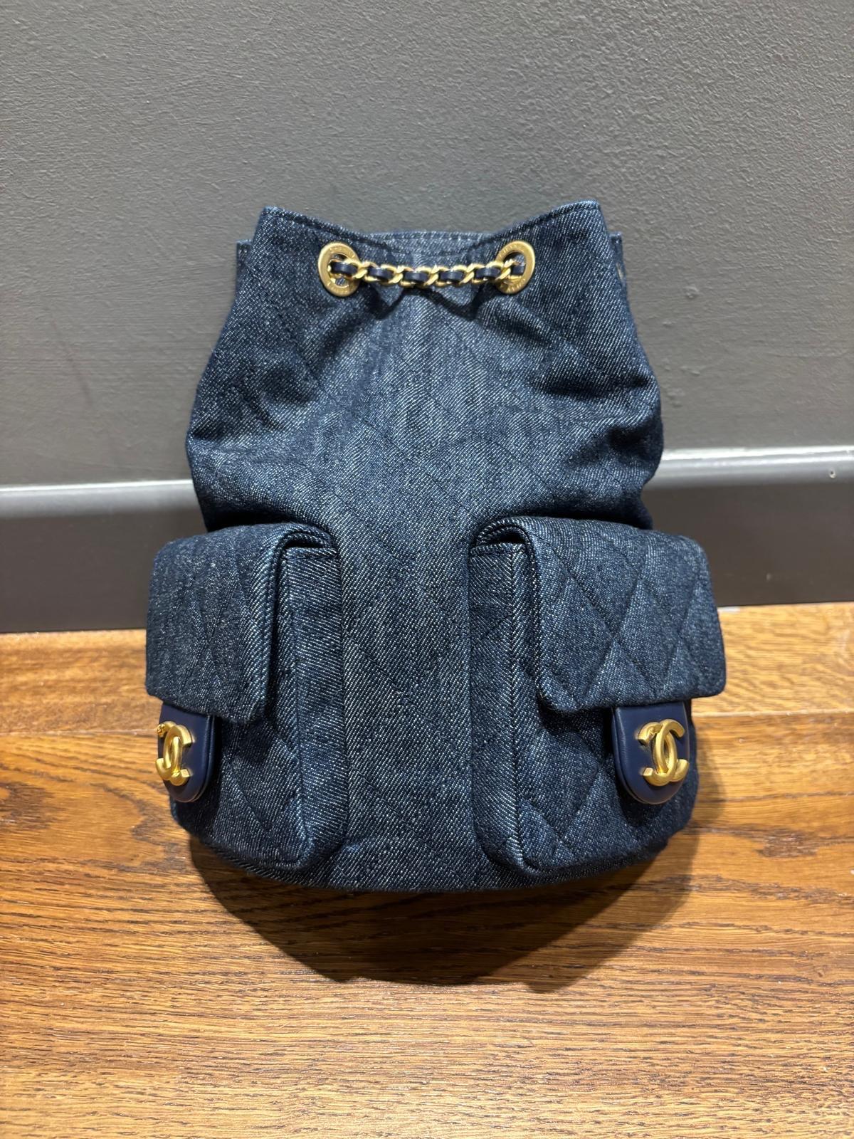 Chanel Blue Denim Backpack