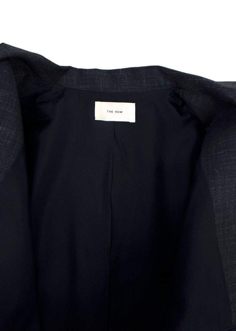 The Row Navy Wool and Silk Blend Longline Blazer