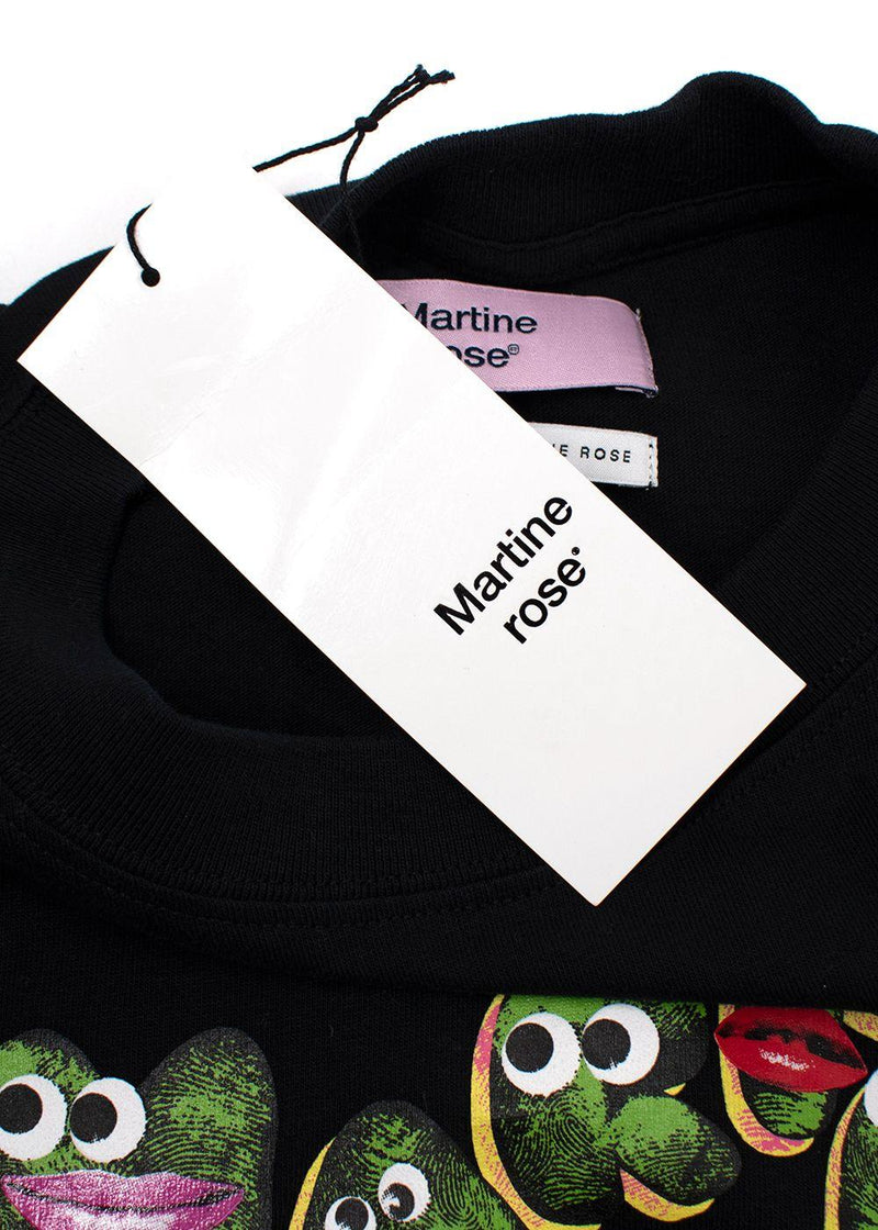 Martine Rose Kids Black Cartoon Print  Logo T-Shirt