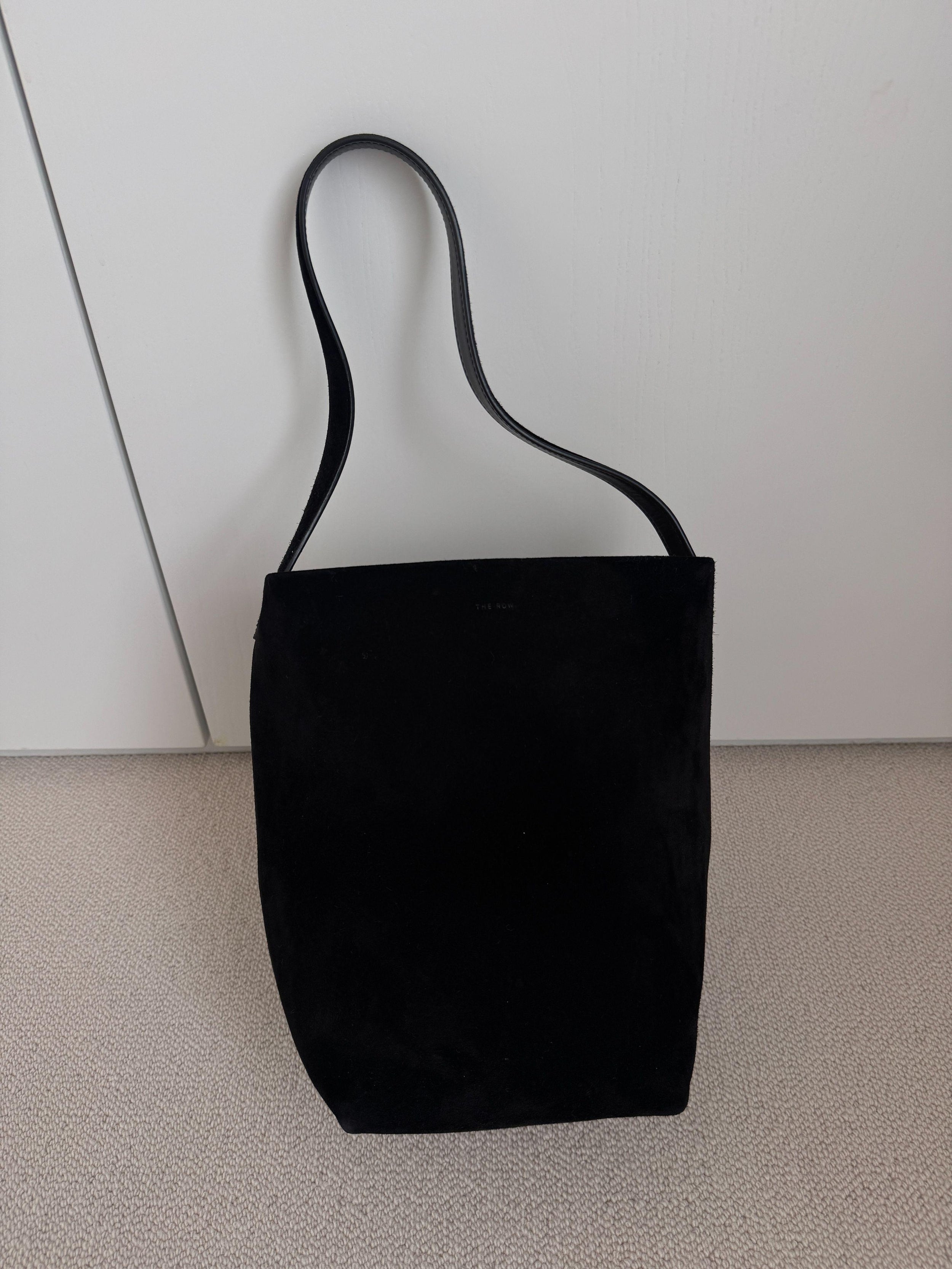 The Row Black Suede Medium N/S Park Tote