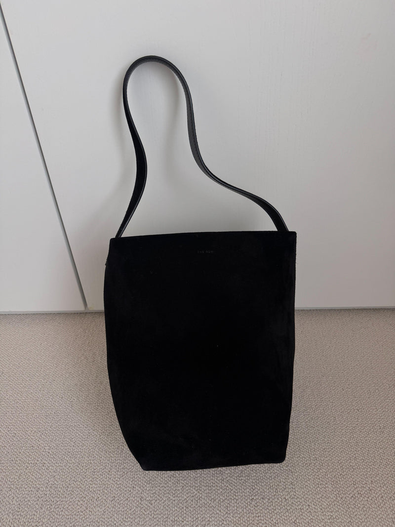 The Row Black Suede Medium N/S Park Tote