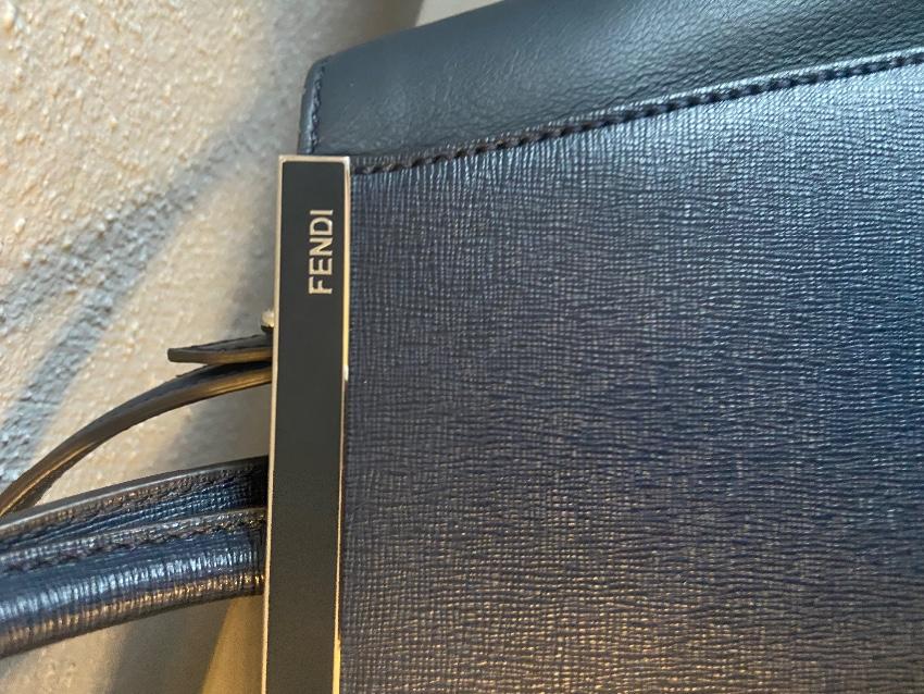 Fendi Blue leather 2Jours Tote Bag