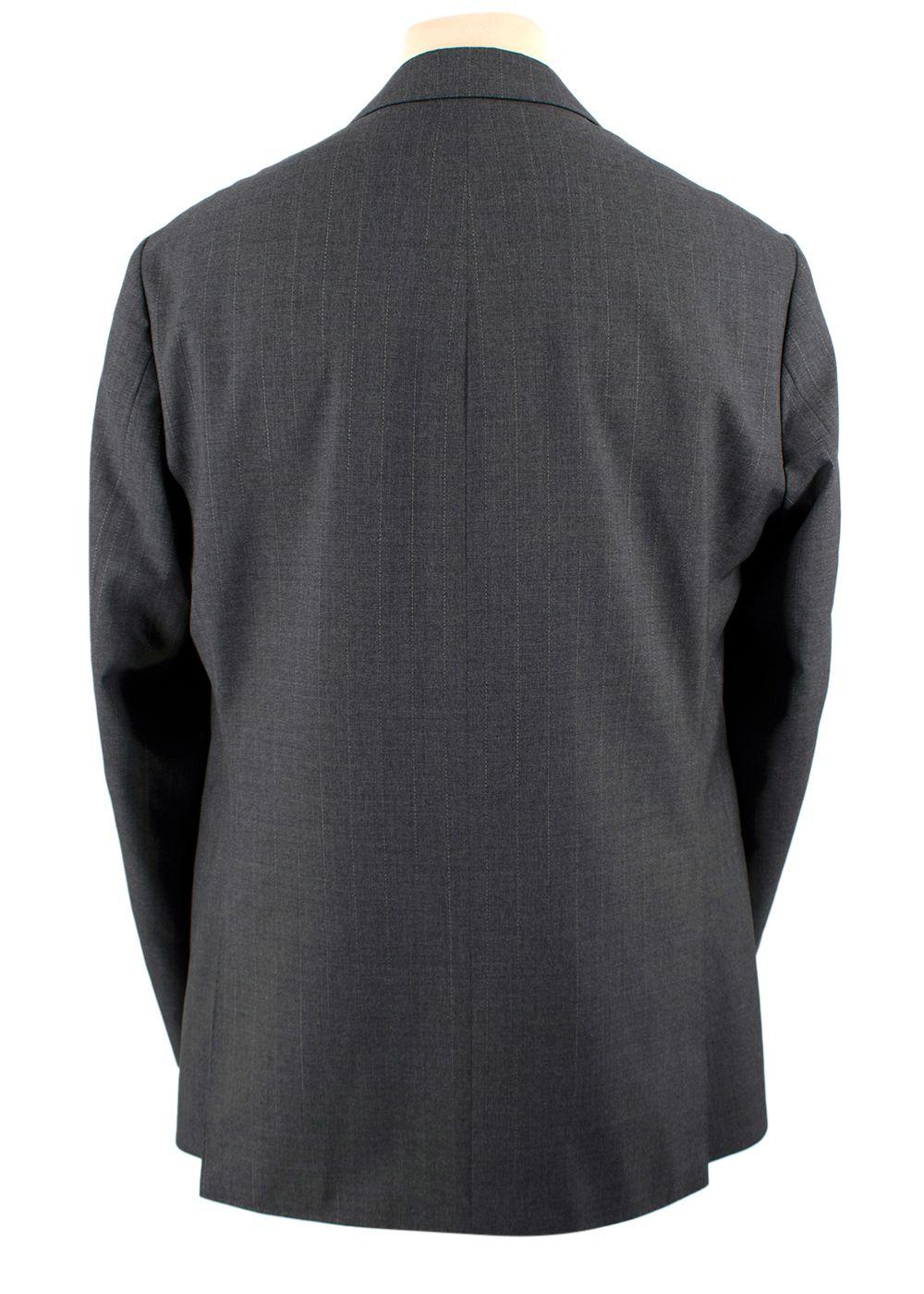 Ejjeh Bespoke Tailored Grey Striped Single-breasted Suit