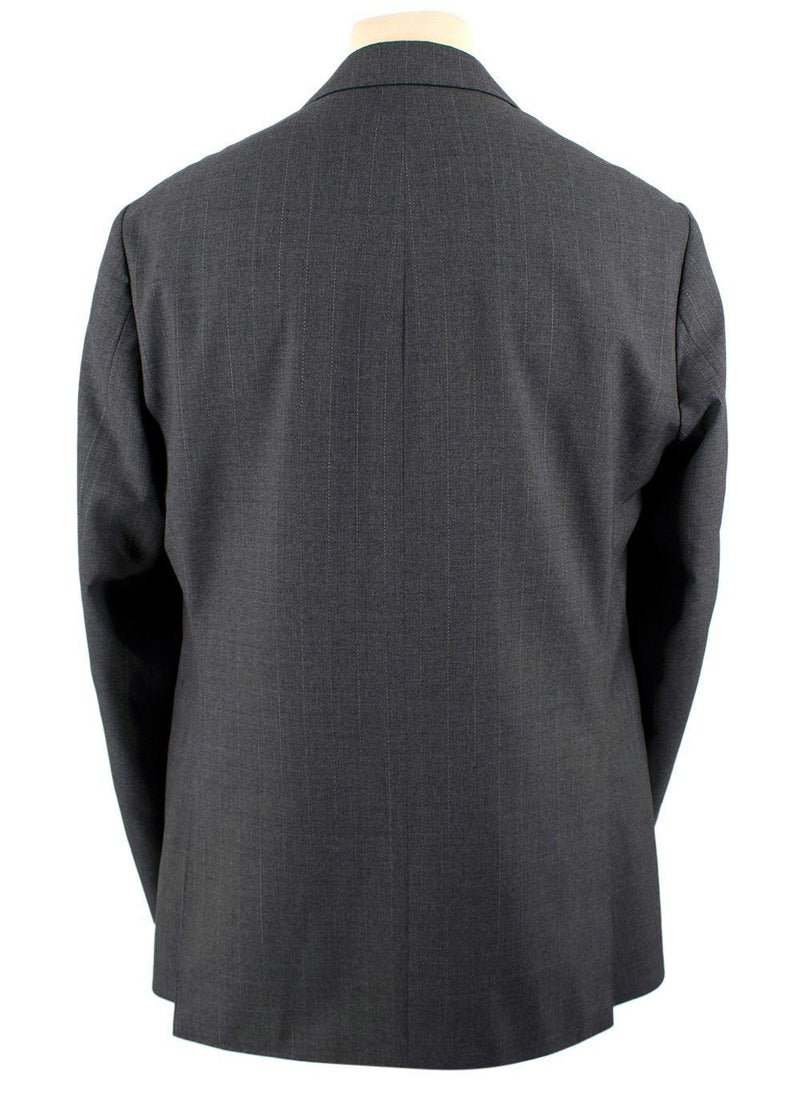 Ejjeh Bespoke Tailored Grey Striped Single-breasted Suit