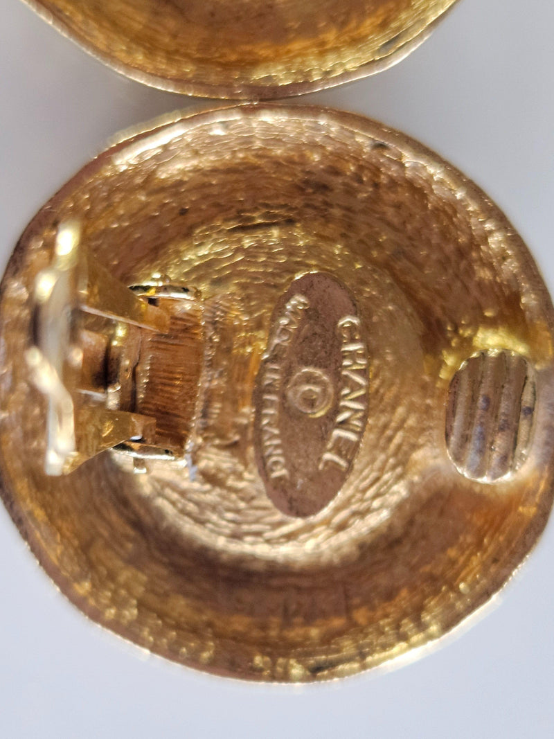 Chanel Vintage Cabochon Clip Earrings