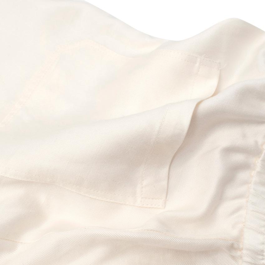 Massimo Dutti Cream Twill Wide Leg Trousers