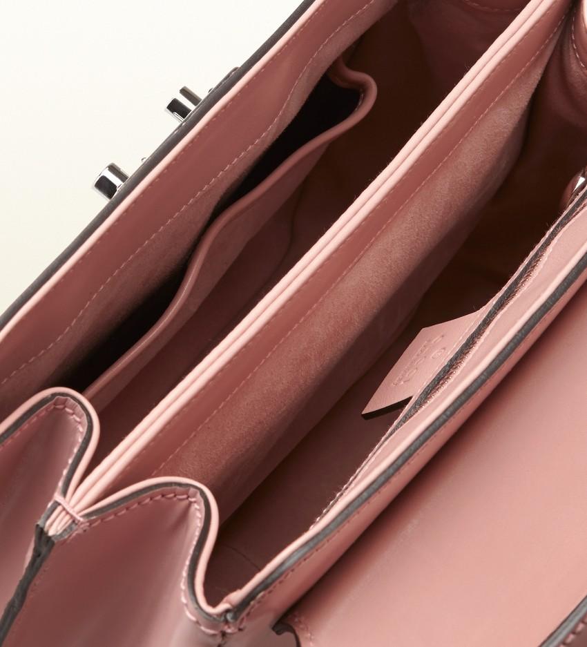 Gucci Pale Pink Lady Lock Bamboo Top Handle Bag