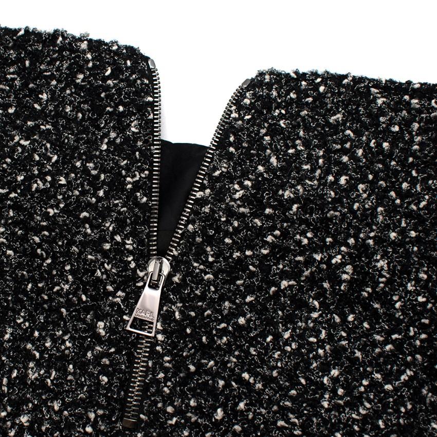 Karl Lagerfeld Boucle Tweed Effect Zip Hem Skirt