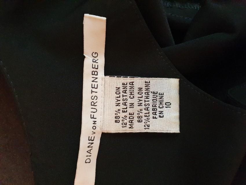 DVF Black Asymmetric Bow Detail Mini Dress