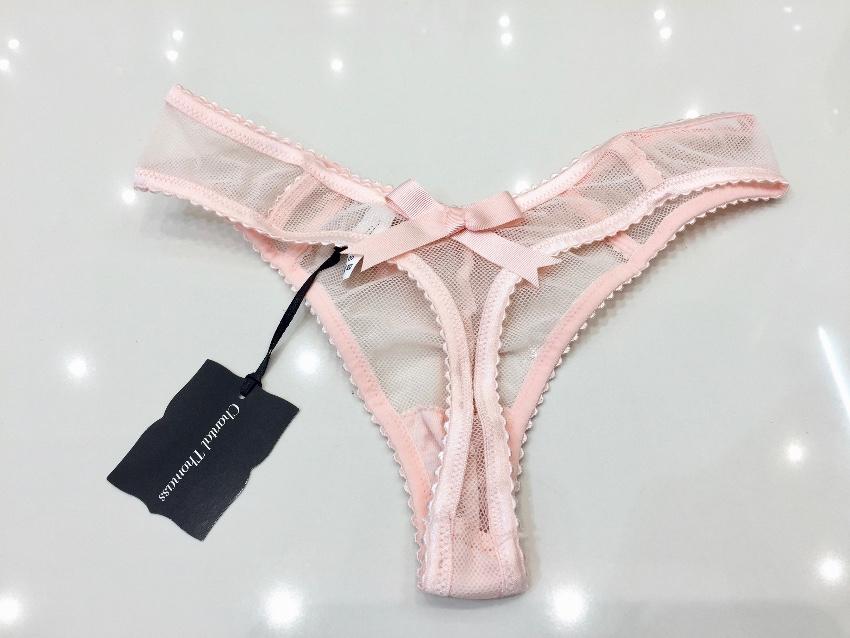 Chantal Thomass Rose Pink Bow Thong