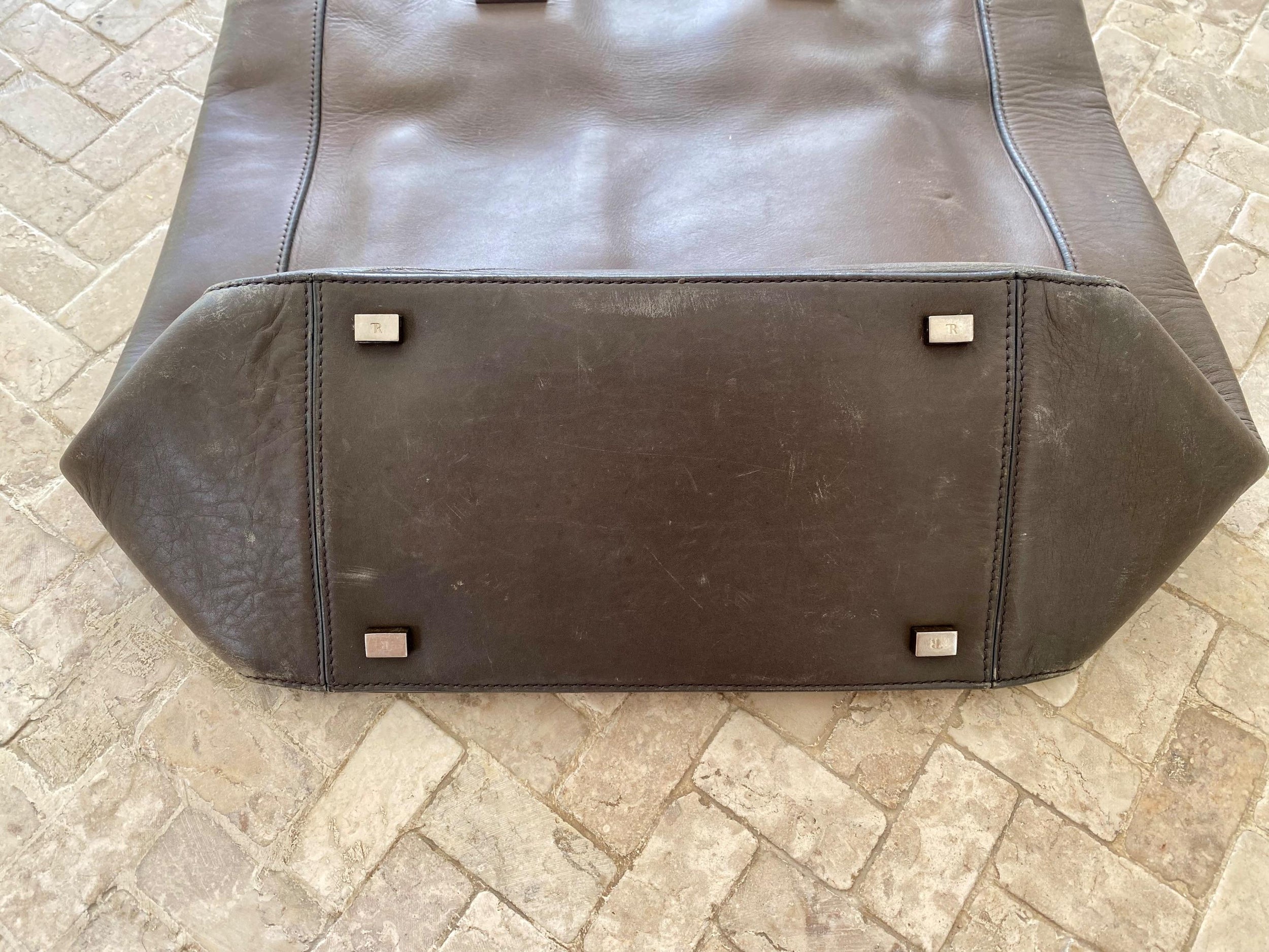 The Row Grey Tall Tote Bag - Well worn