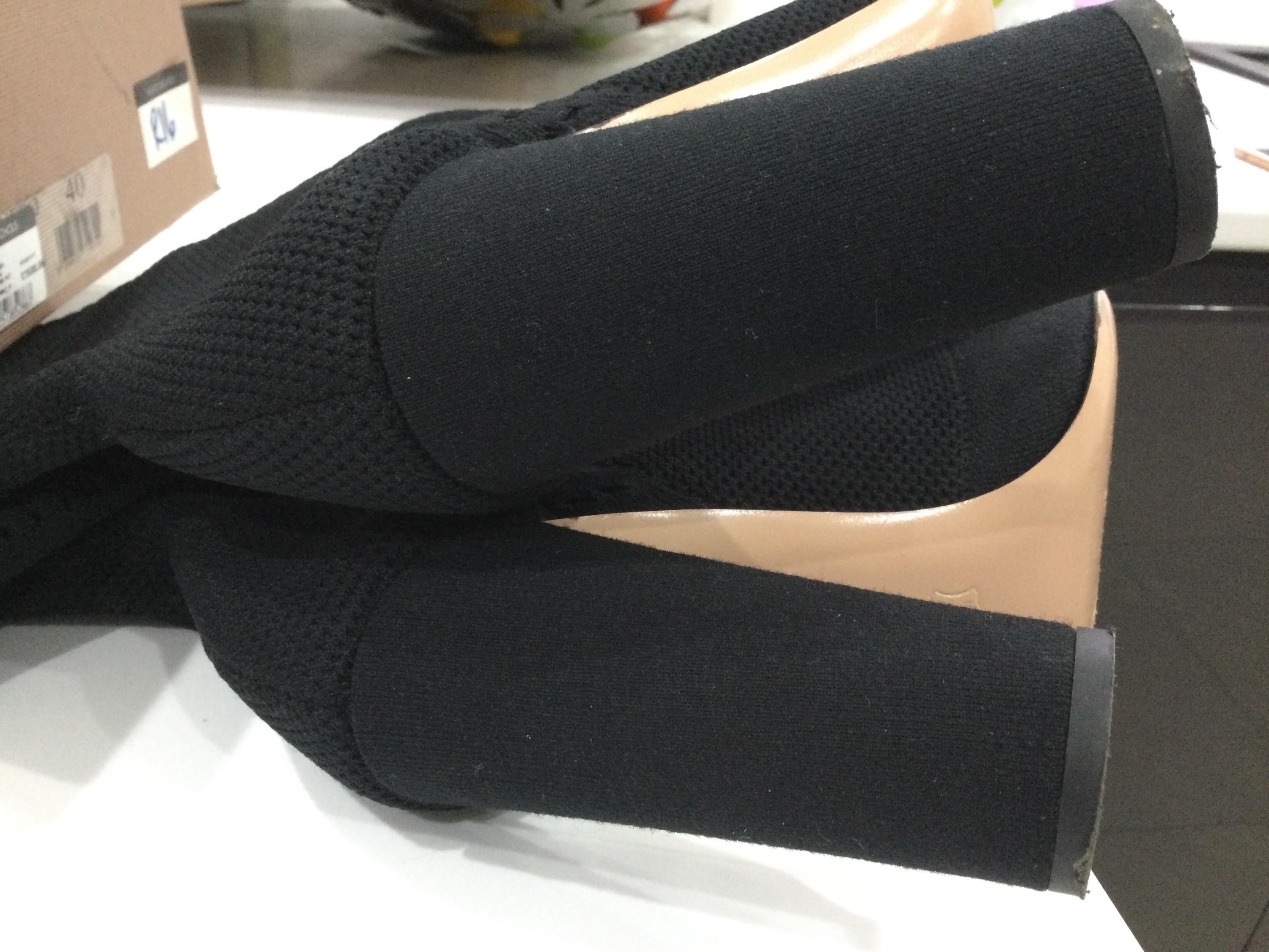 105 perforated stretch-knit over-the-knee boots