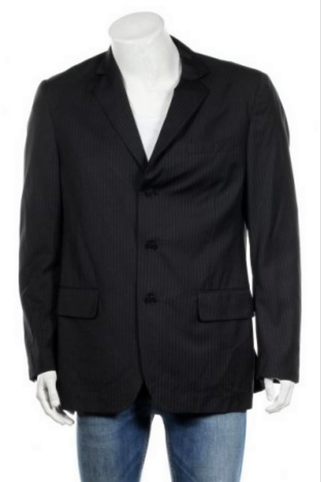 Calvin Klein Single Breasted Striped Suit Jacket