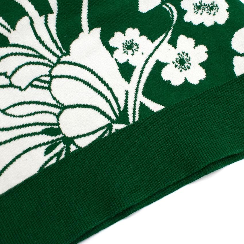 JoosTricot Green Floral Intarsia Hooded Jumper