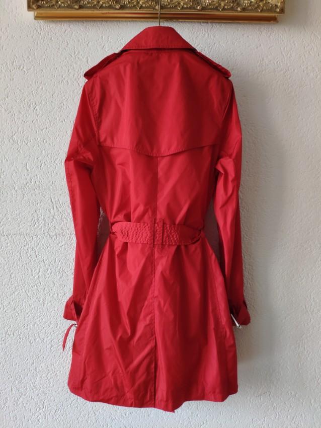 Burberry red double-breasted trench coat