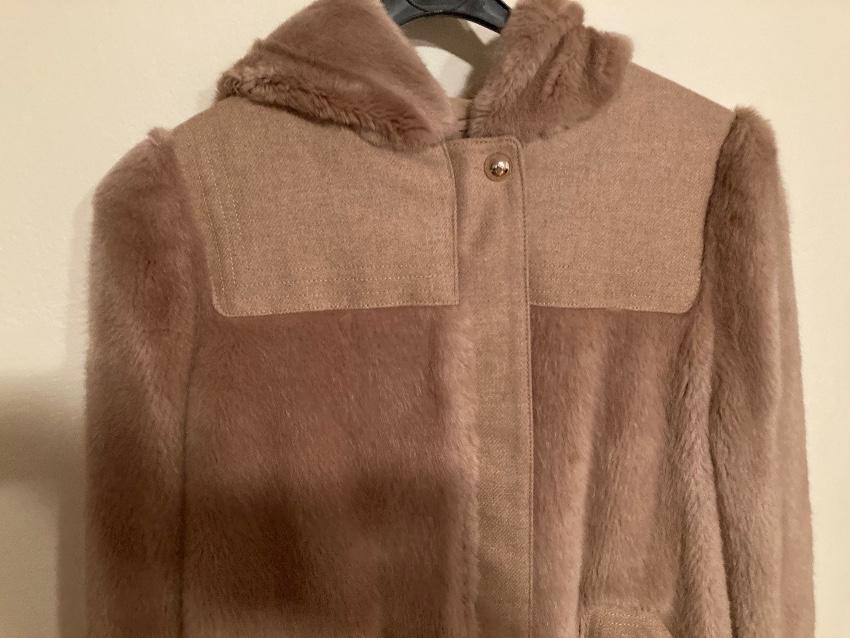 Chloe Kids Wool Faux Fur Hooded Jacket