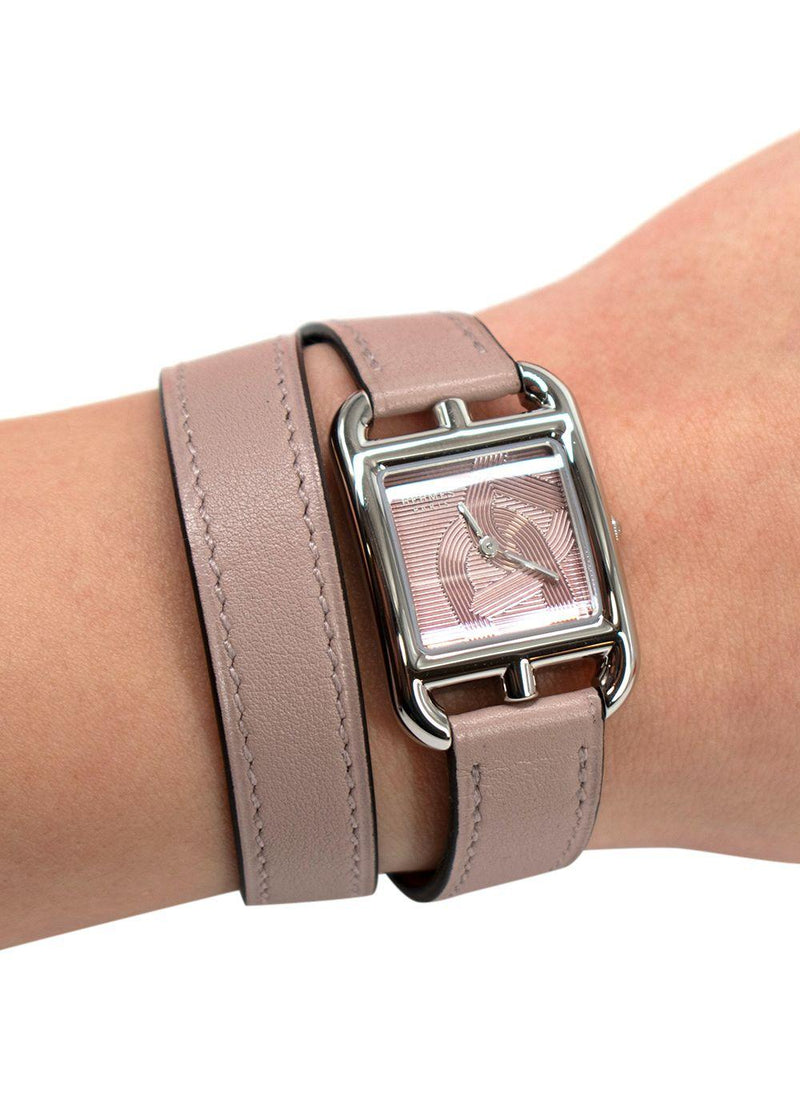 Hermes Glycine Anchor Chain Small Model Cape Cod Watch with Double Tour Strap