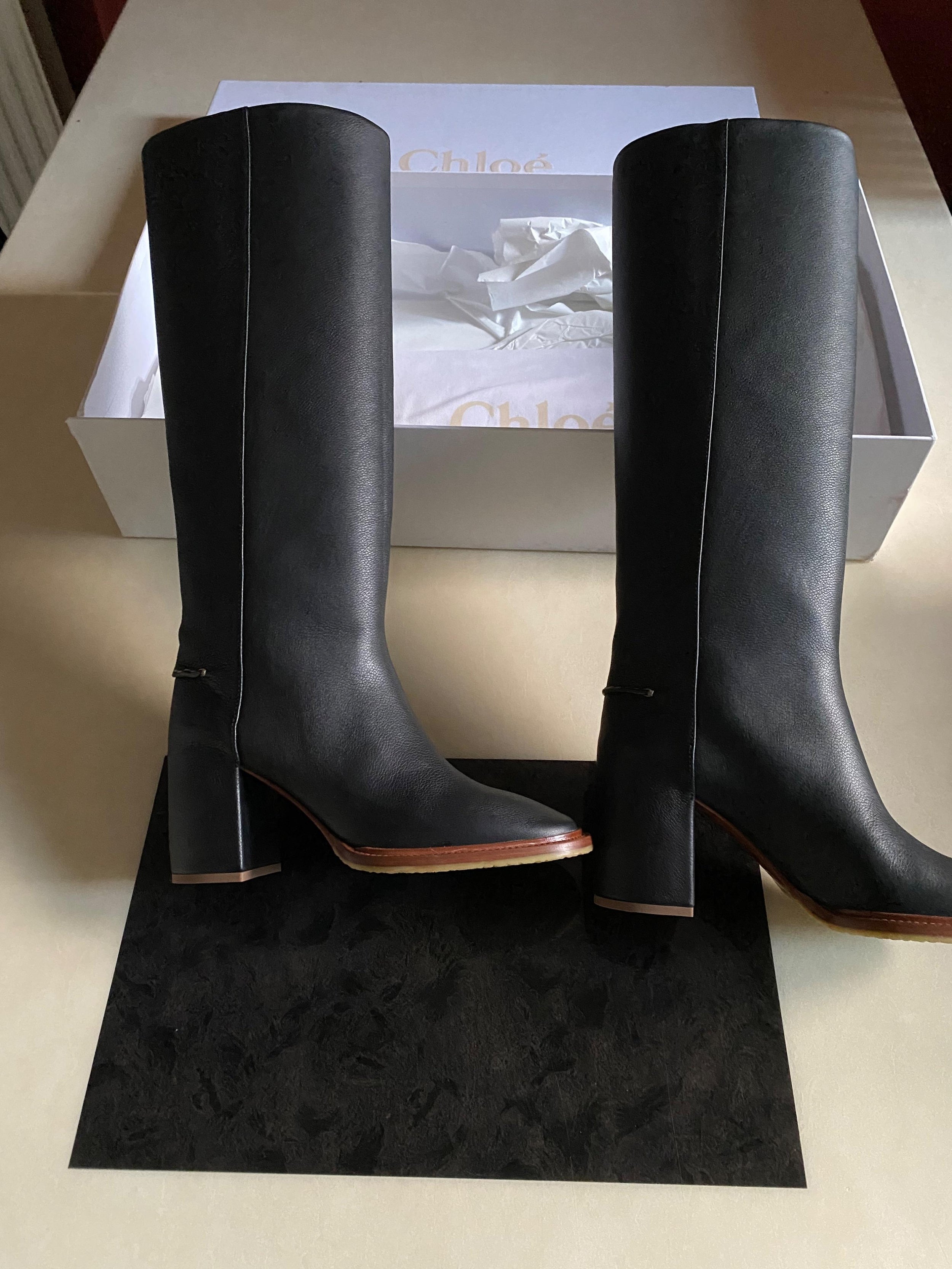 Edith Leather Knee Boots