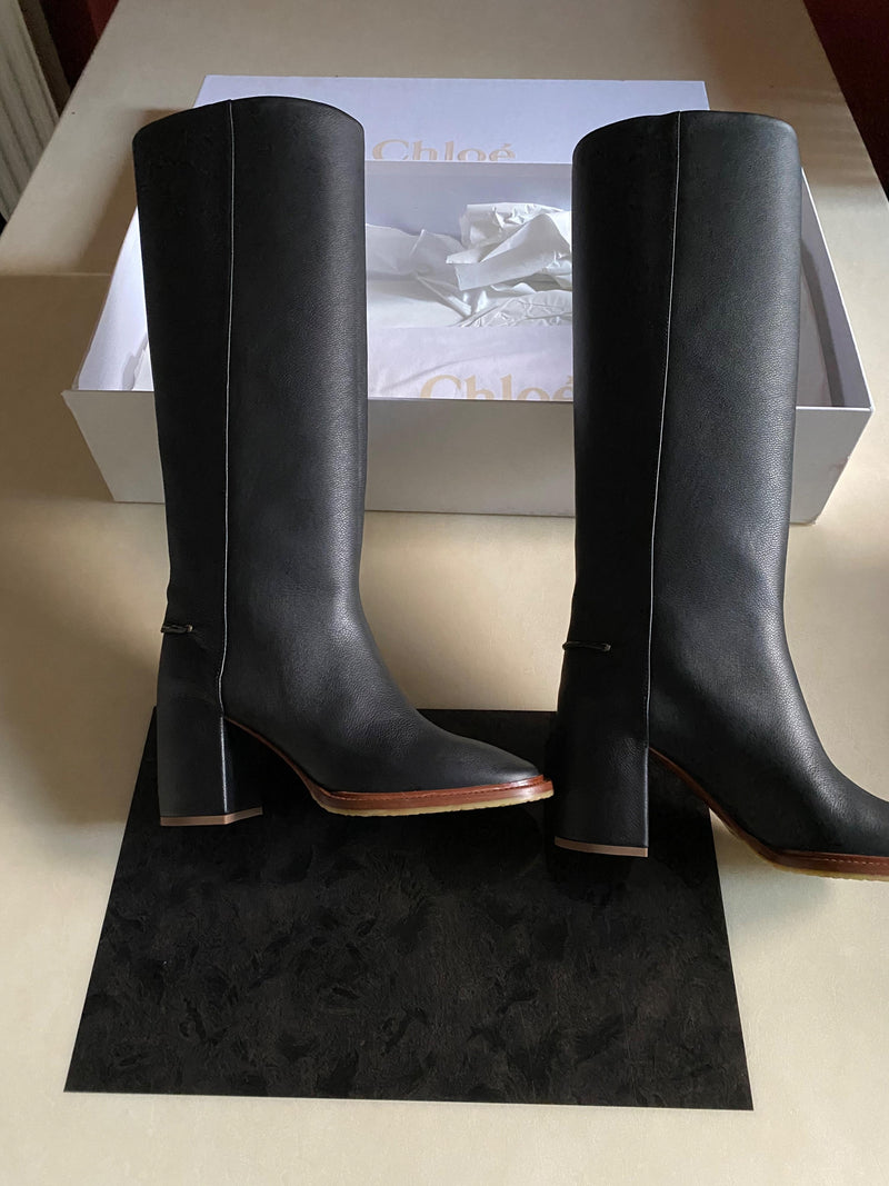 Edith Leather Knee Boots