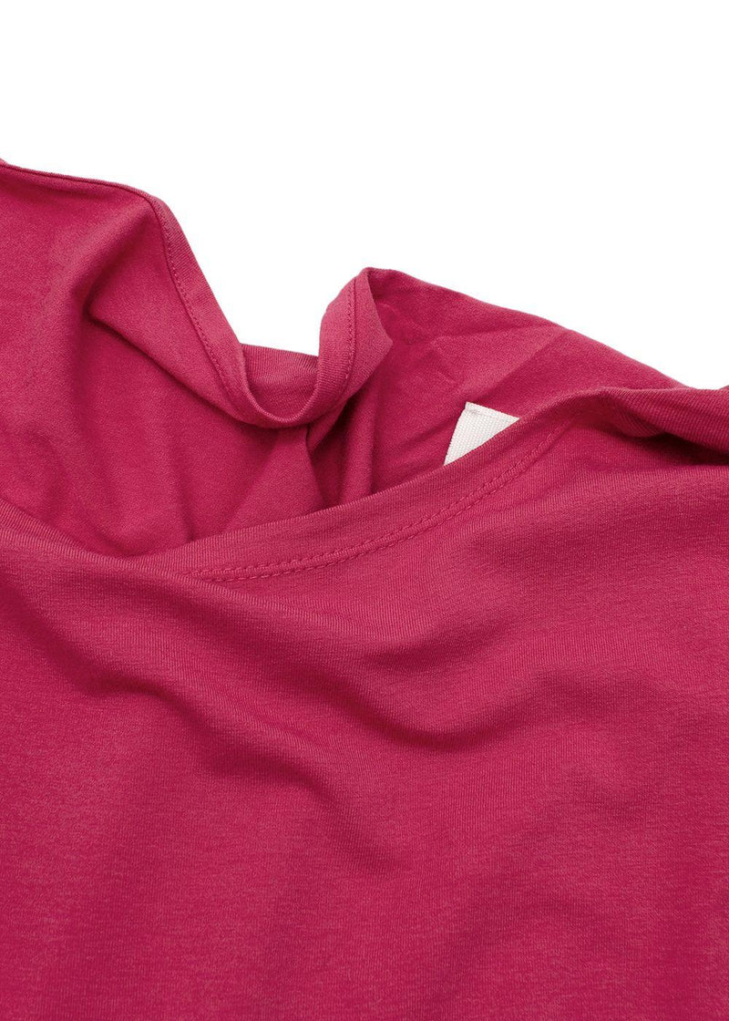 Pink Draped Back T-Shirt Midi Dress