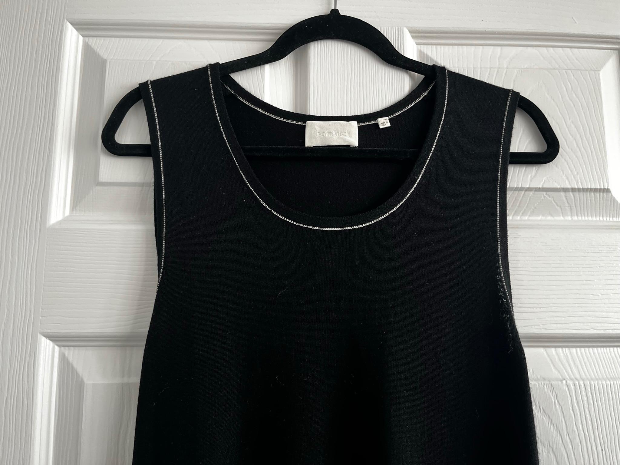 Black Merino Wool Asymmetric Dress