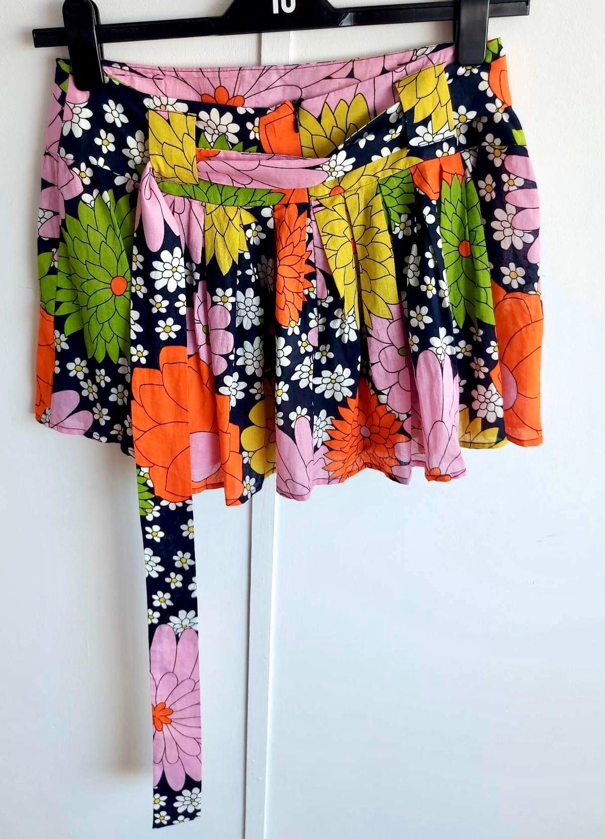 Multicoloured Floral Print Mini Skirt