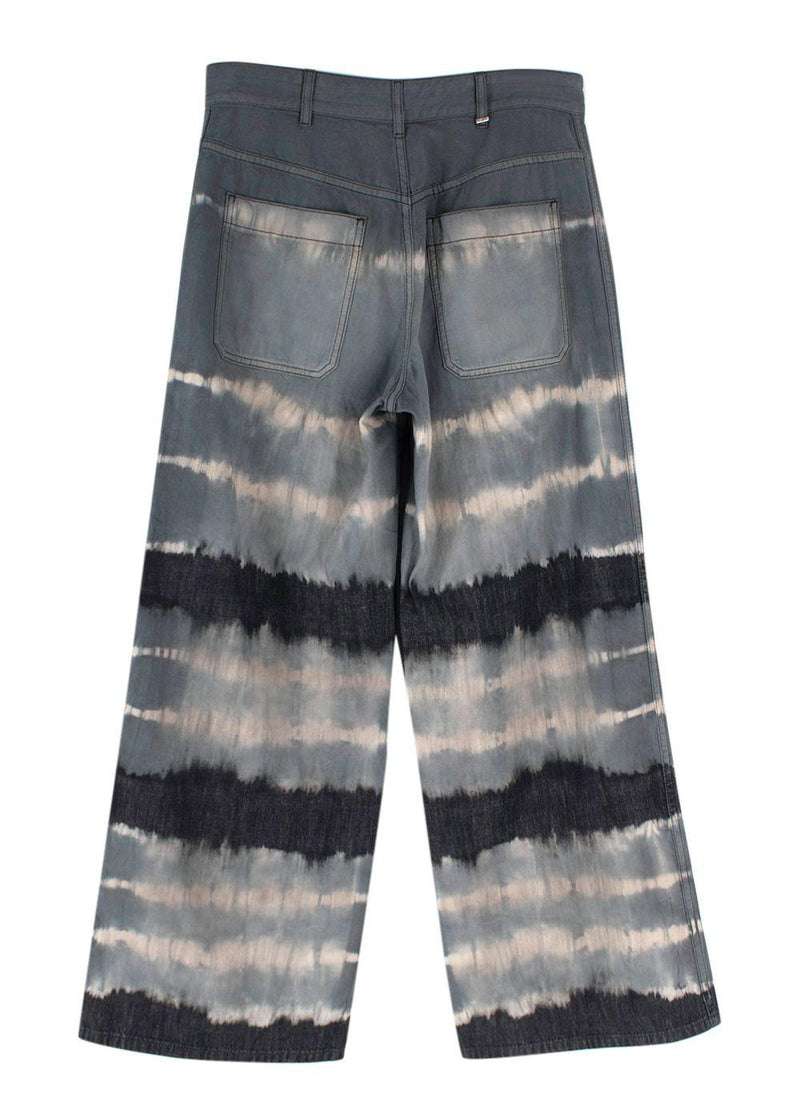 Dior Grey Tie Dye Wide Leg Jeans