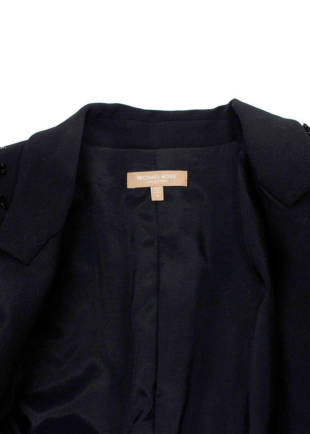 Michael Kors Sequin Floral Black Dinner Jacket
