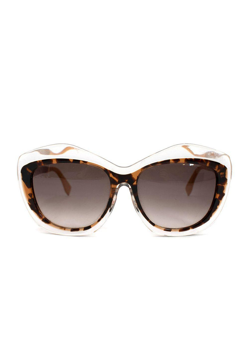 Fendi Brown Tortoise Shell Cat Eye Gradient Sunglasses
