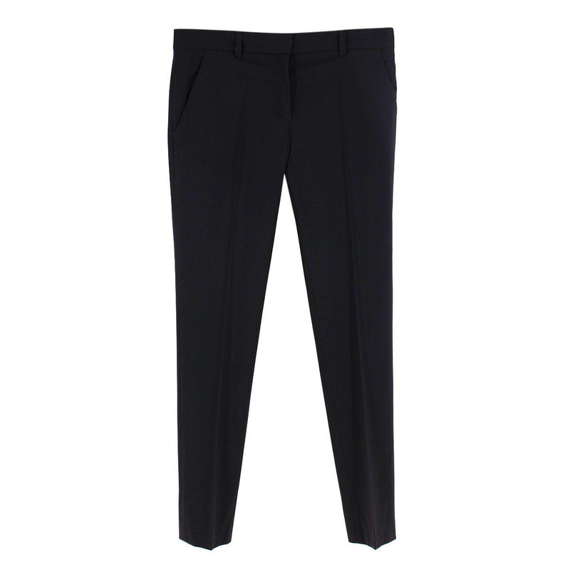 The Row Black Fine Wool-Silk Cigarette Pants