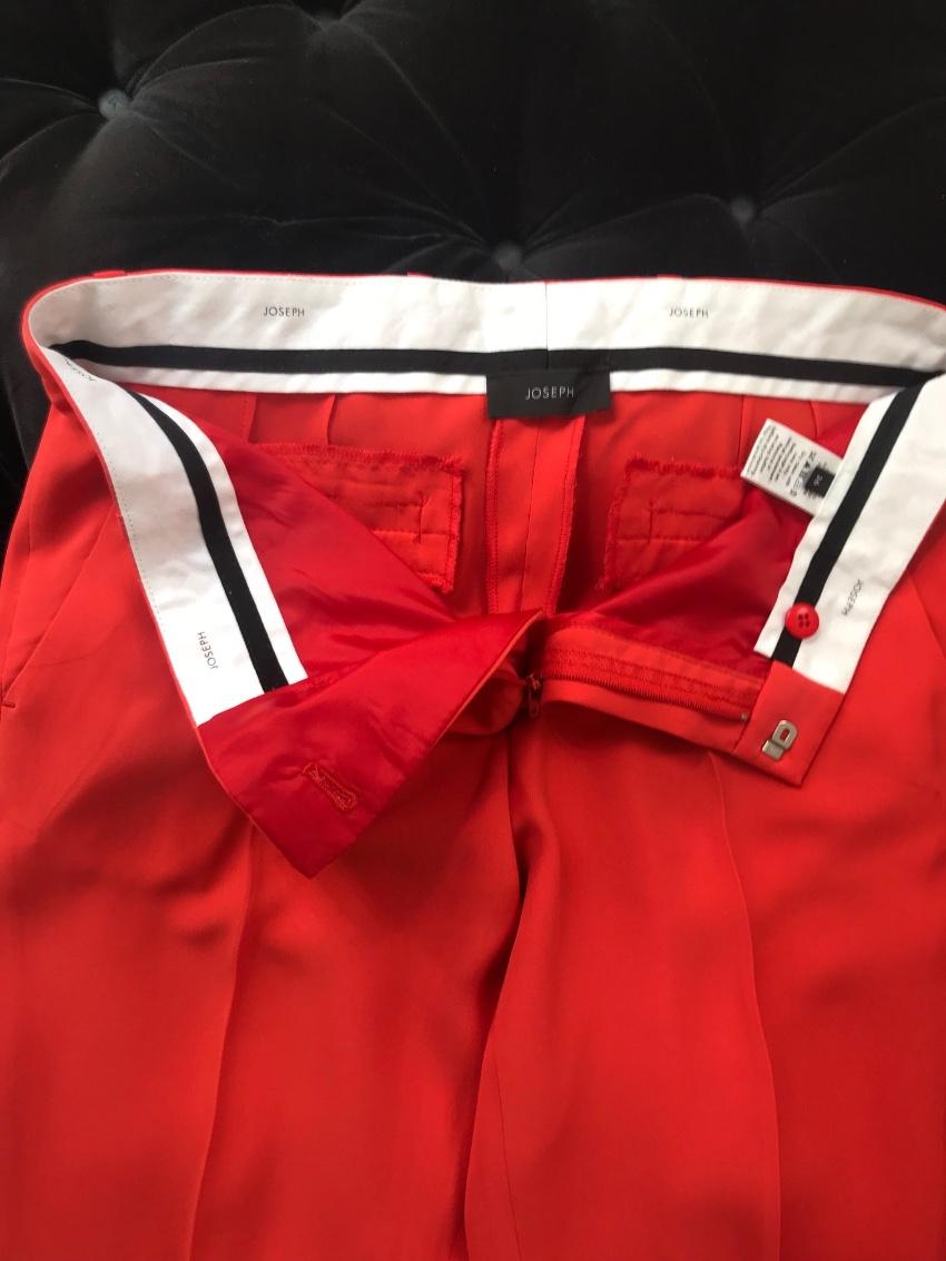 Joseph red silk trousers