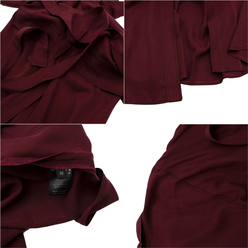 Albus Lumen Burgundy Sabrina Waist-tie Twill Shirtdress