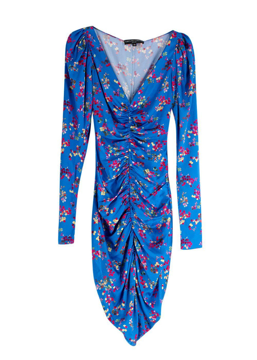 Caroline Constas Colette Dress in Blue Floral