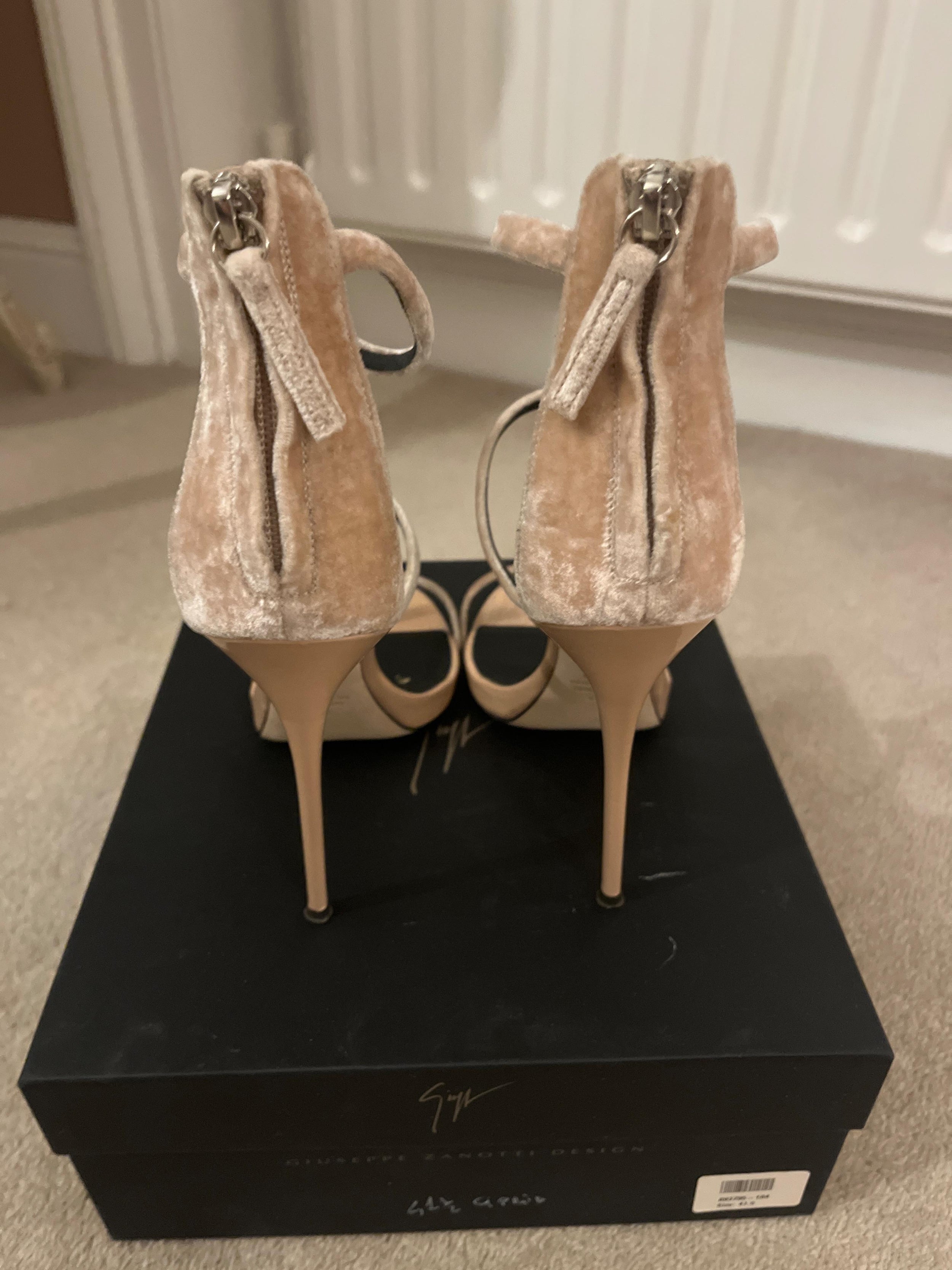 Giuseppe Zanotti Dusty Pink Velvet Harmony Heels