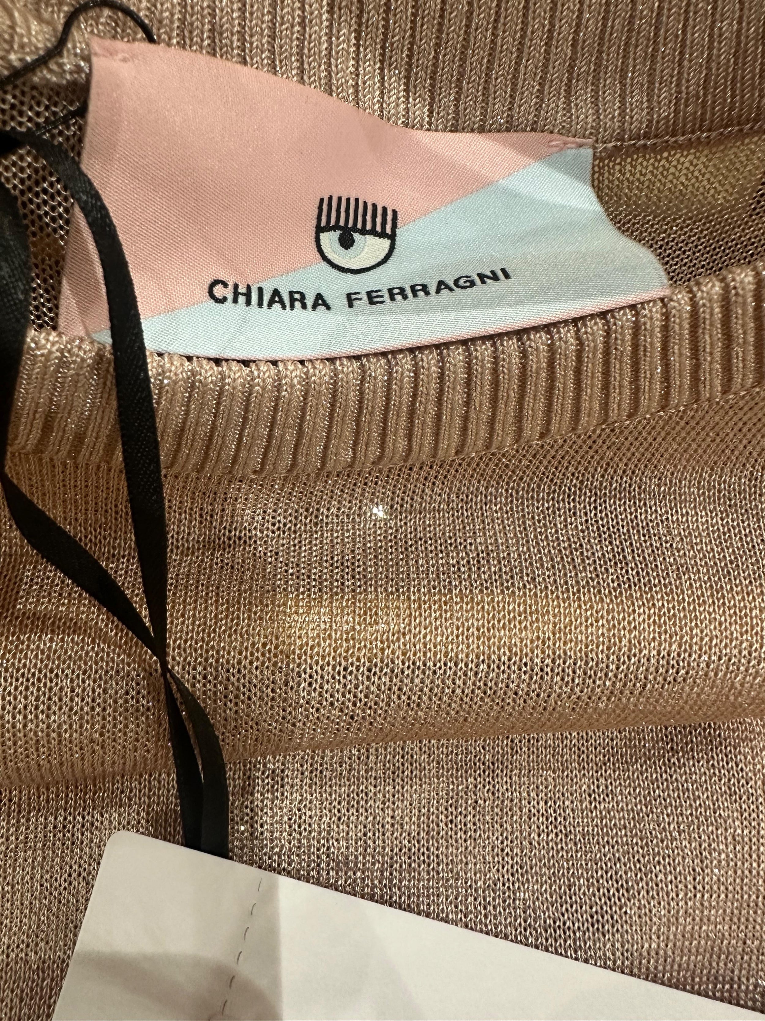 Chiara Ferragni Pink Lurex Yarn Jumper