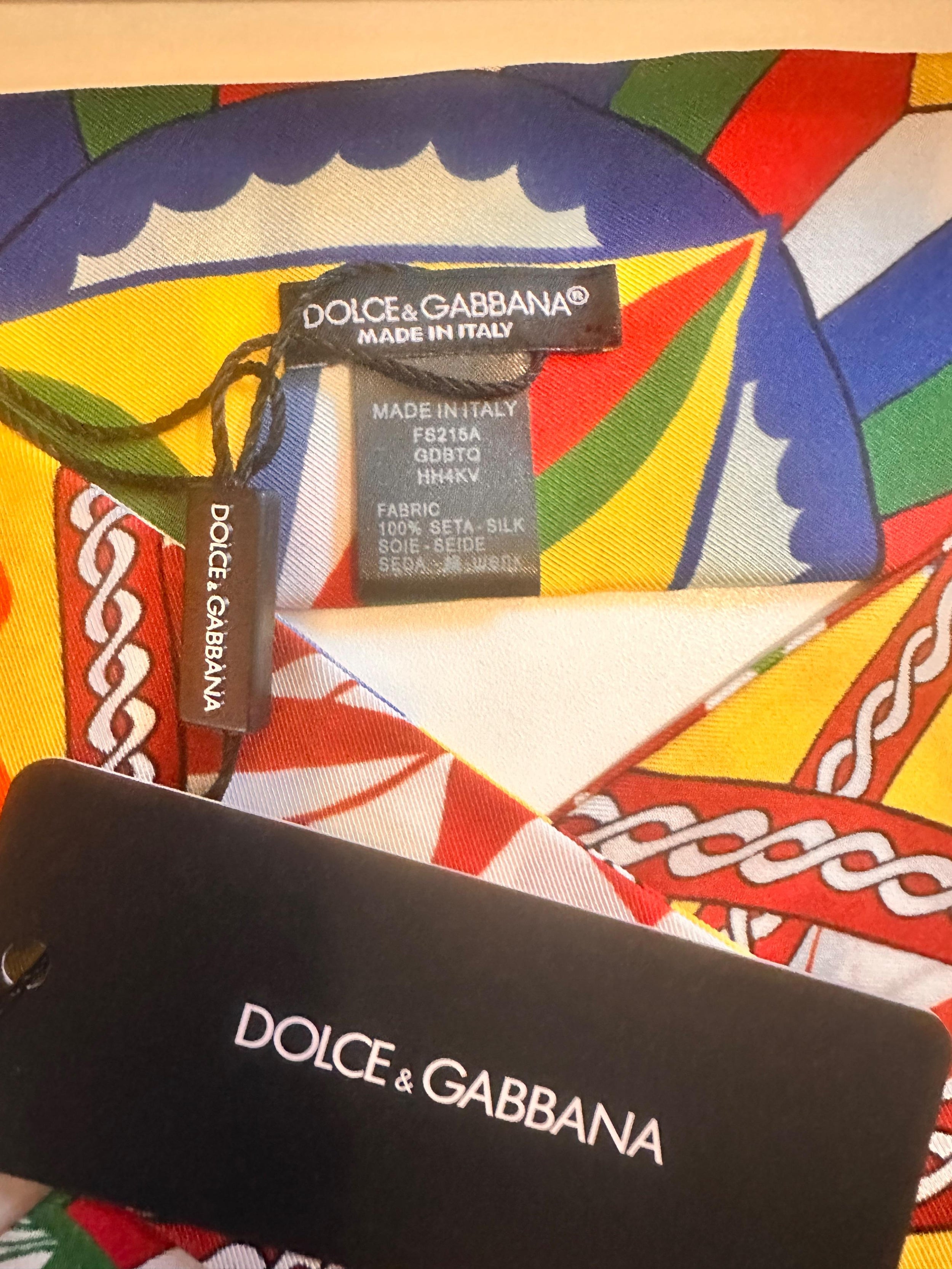 Dolce & Gabbana Floral Sicily Caretto Maiolica Twilly Scarf