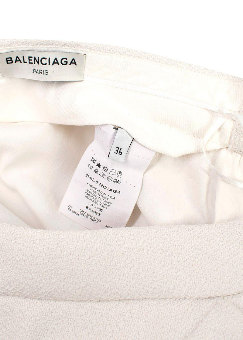Balenciaga white wool mini skirt
