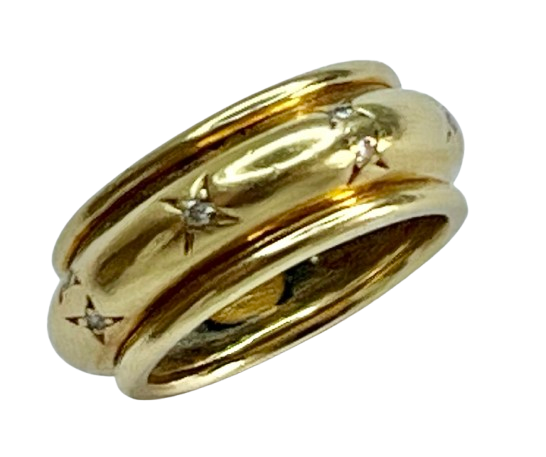 Chaumet 18ct Yellow Gold And Diamonds Eternity Band Size N