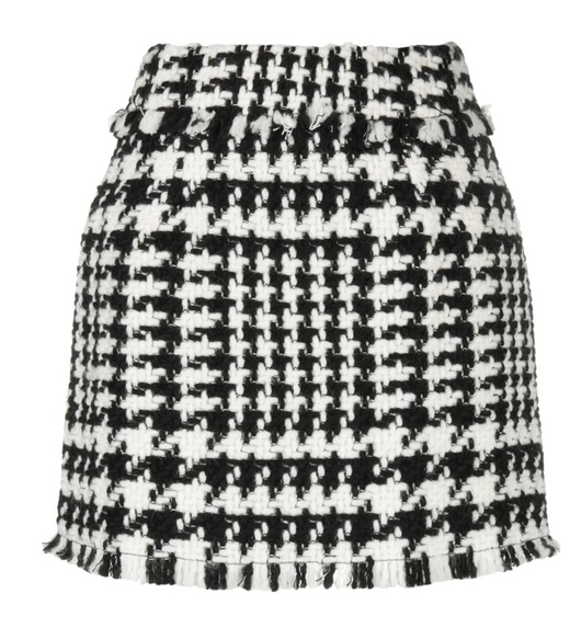 Black & White Houndstooth Mini Skirt