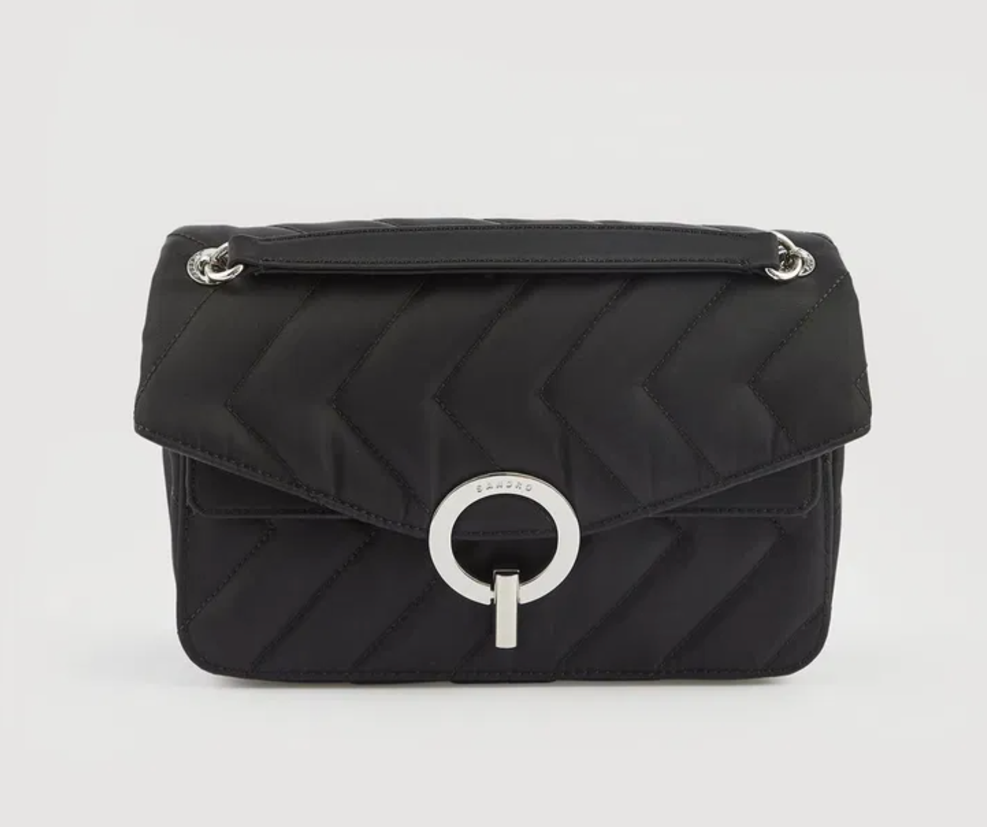 Sandro Paris Quilted Leather Yza Shoulder Bag