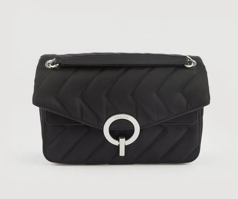 Sandro Paris Quilted Leather Yza Shoulder Bag