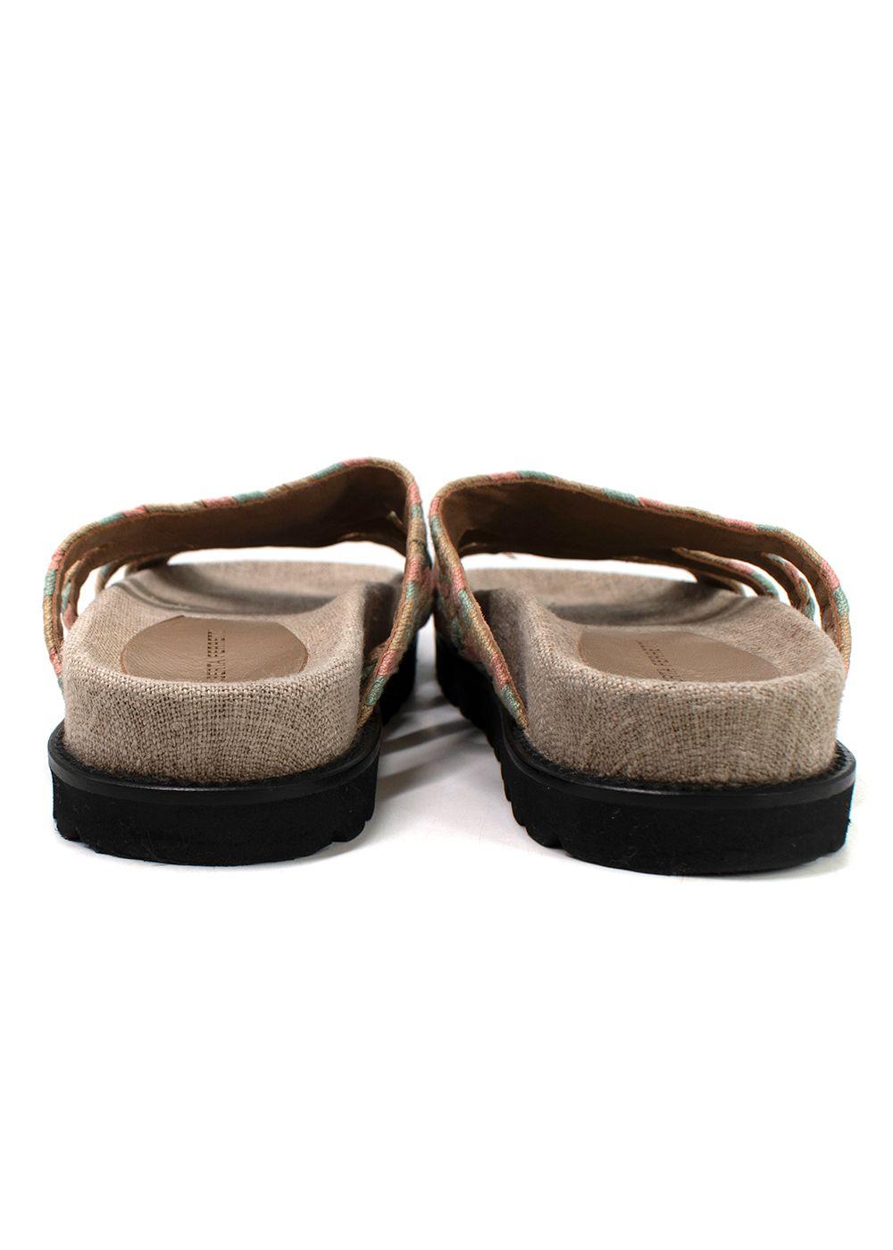 Alberta Ferretti Woven Beige Sandals