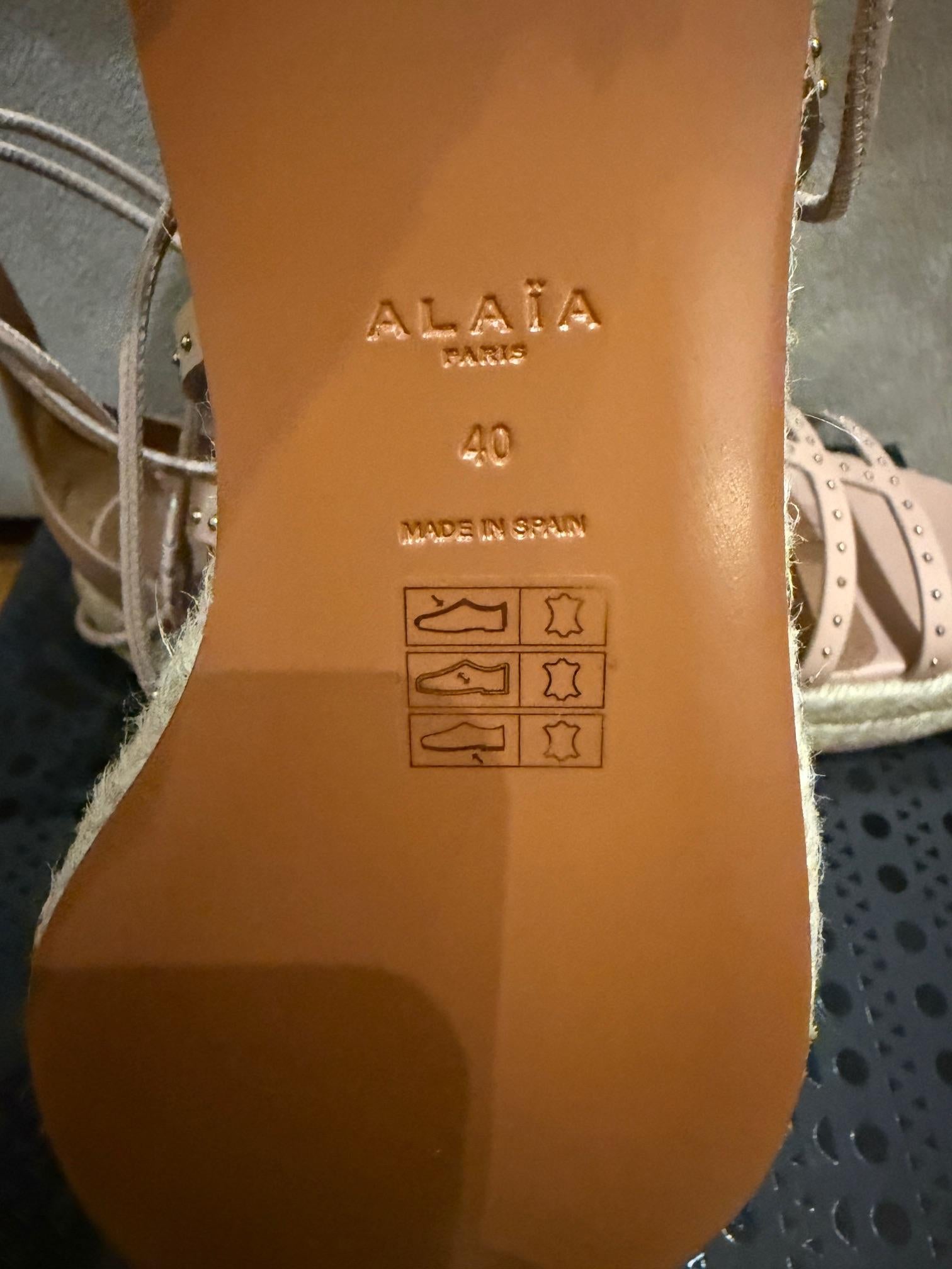 Alaia Pink Lace Up Sandals