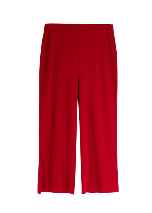 Marina Rinaldi Red Wide Leg Wool Blend Trousers