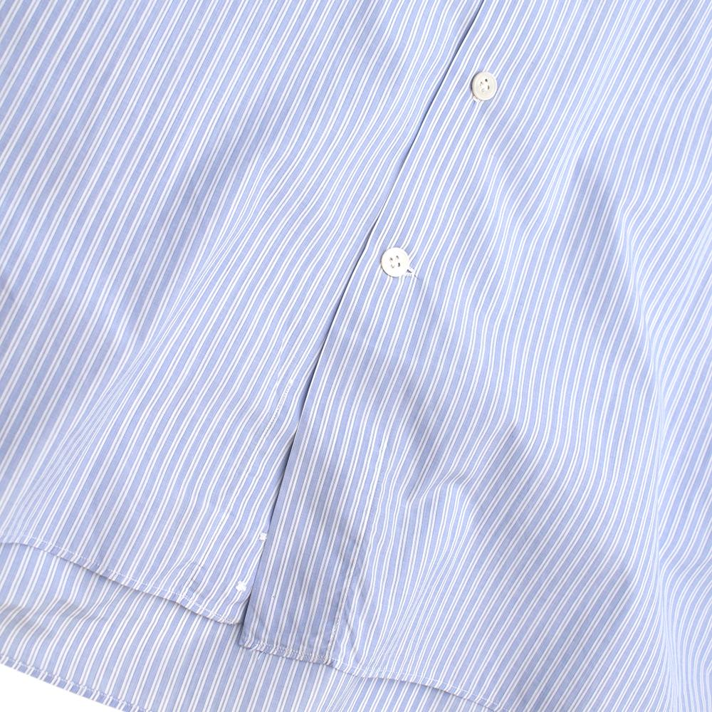 Emanuele Maffeis Blue & White Striped Cotton Tailored Shirt