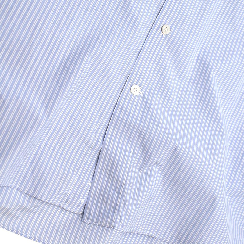 Emanuele Maffeis Blue & White Striped Cotton Tailored Shirt