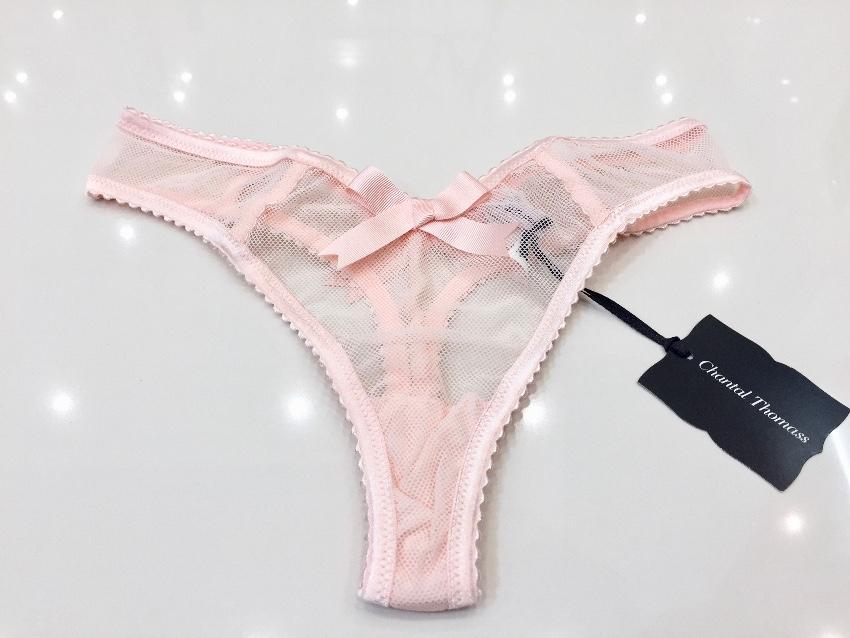 Chantal Thomass Rose Pink Bow Thong